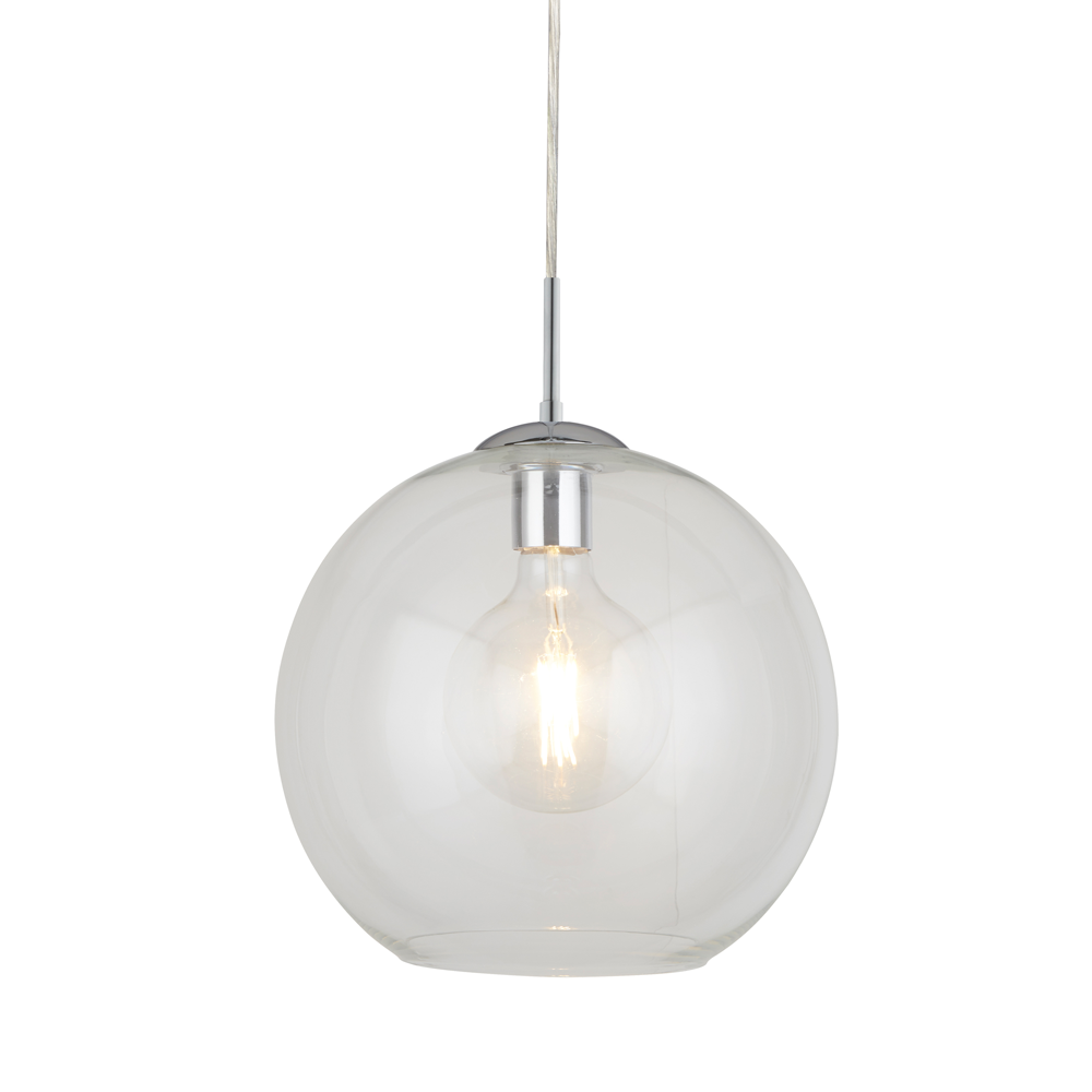Ellis & Co Clear Glass Ball Pendant Ceiling Light, 25cm 4 Ellis & Co Clear Glass Ball Pendant Ceiling Light, 25cm - Image 4