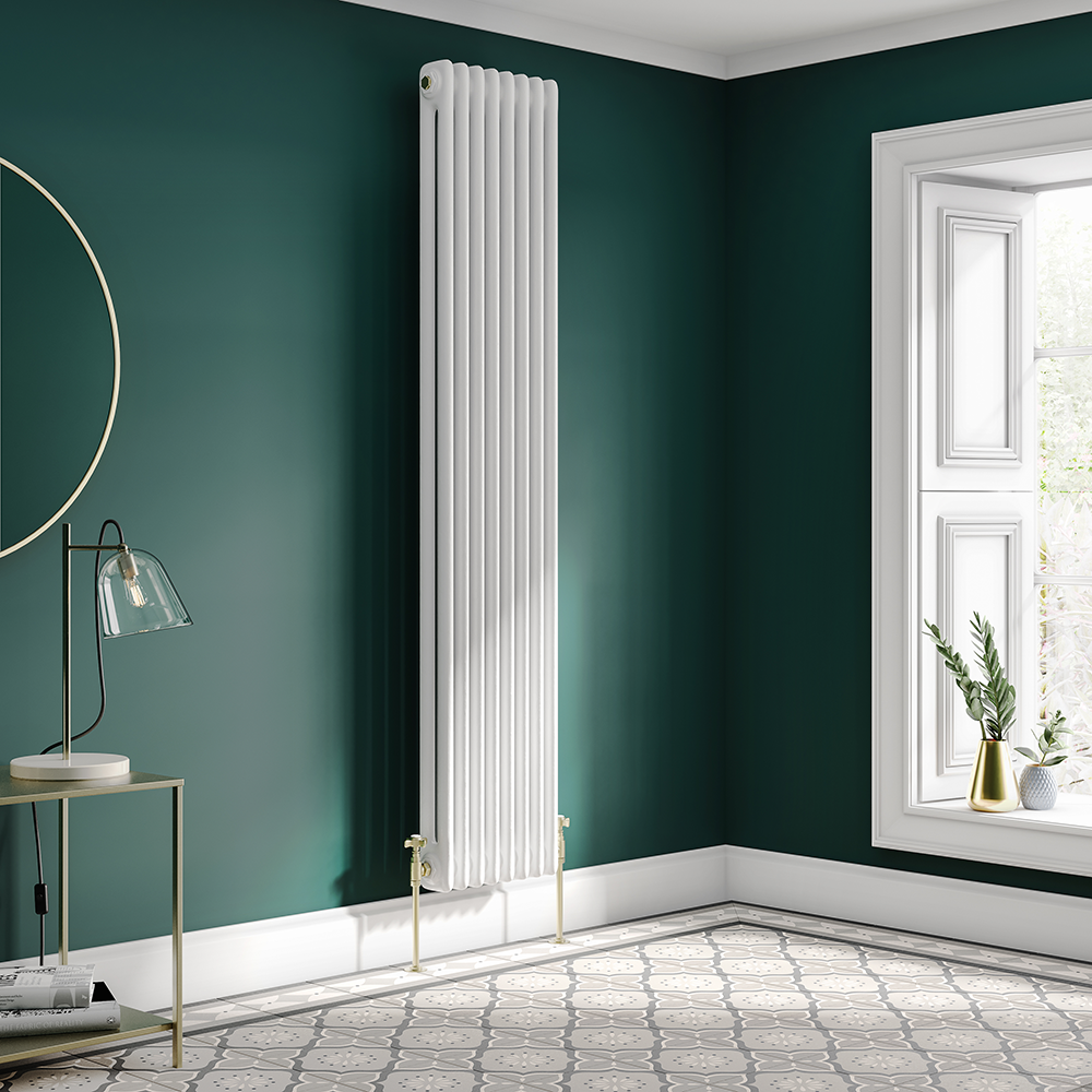 Keswick 1800 X 380mm Cast Iron Style Traditional 2 Column White Radiator 4 Keswick 1800 X 380mm Cast Iron Style Traditional 2 Column White Radiator - Image 4