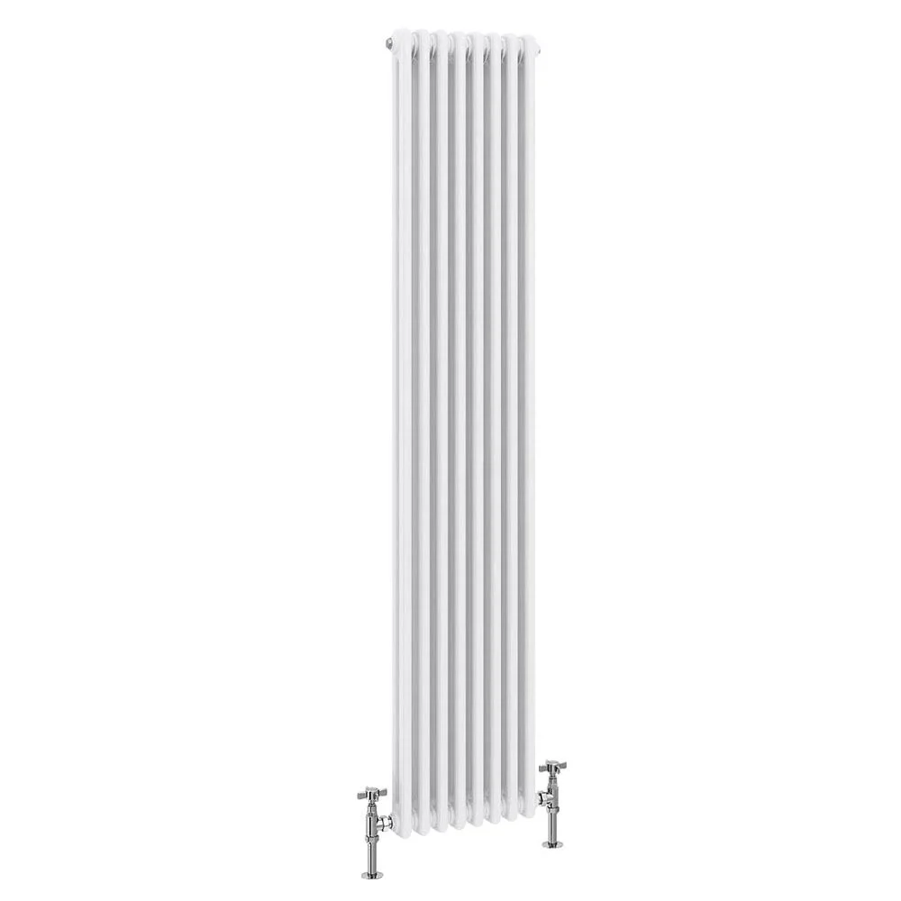 Keswick 1800 X 380mm Cast Iron Style Traditional 2 Column White Radiator 3 Keswick 1800 X 380mm Cast Iron Style Traditional 2 Column White Radiator - Image 3
