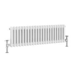 Keswick 300 X 1010mm Horizontal Radiator White 2 Column (22 Sections) -Victorian Plumbing Store 2cwhz3x1008af detail01