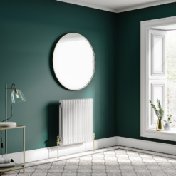 Keswick 600 X 605mm Cast Iron Style Traditional 2 Column White Radiator -Victorian Plumbing Store 2cwhz6x592 l2