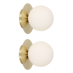 2 X Opus Wall Mounted Lights Brushed Brass