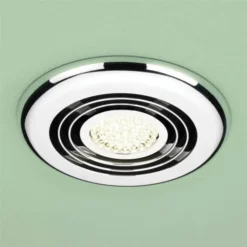 Hib. Cyclone Chrome Wet Room Inline Fan With LED Lights - Warm White