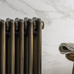 Keswick 600 X 425mm Cast Iron Style Traditional 3 Column Antique Brass Radiator -Victorian Plumbing Store 3ck07ab d3a