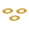 3 X Ellis & Co IP65 Satin Brass Round Tiltable Bathroom Downlights