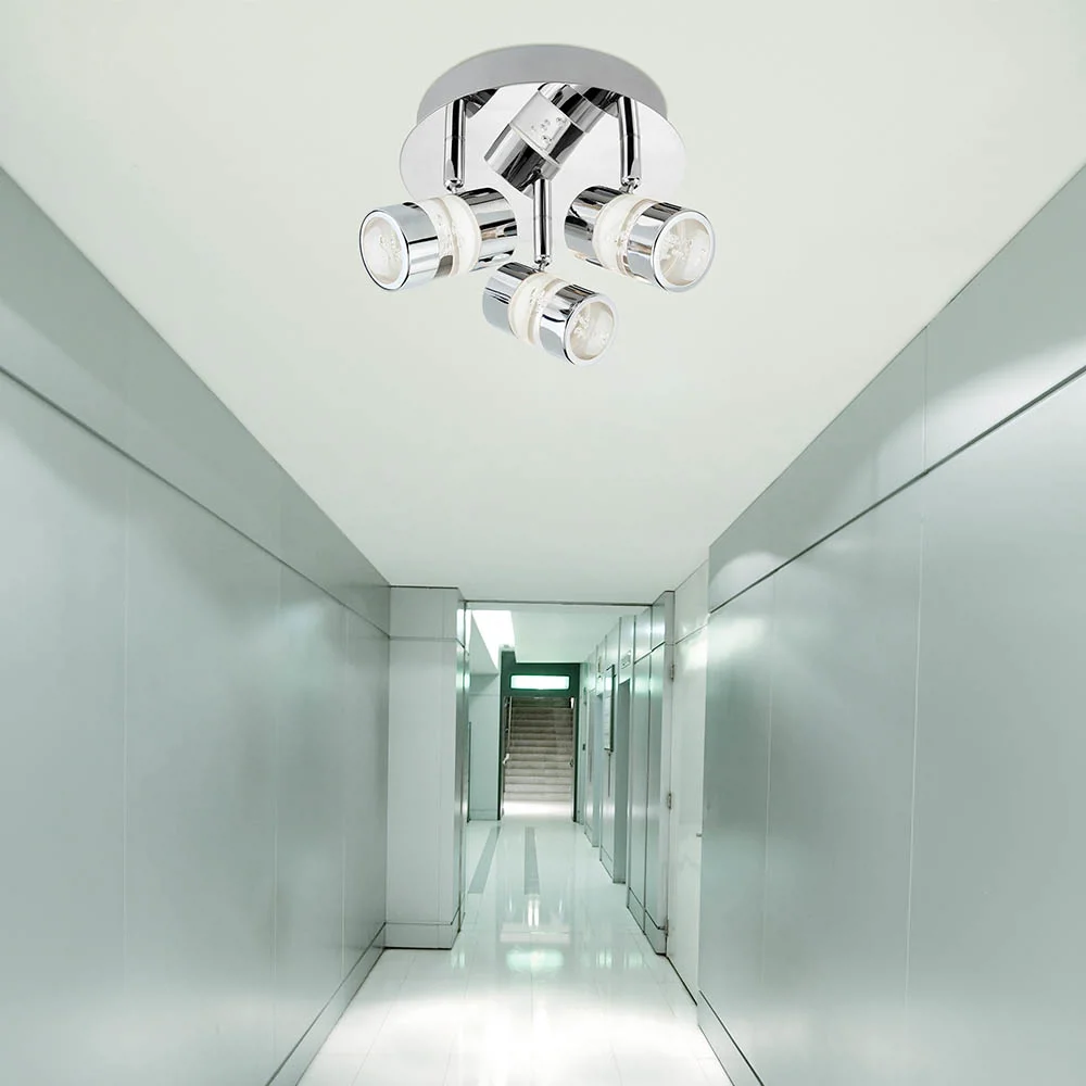 Searchlight Bubbles Chrome 3 LED Ceiling Spotlight With Acrylic Bubbles Effect 3 Searchlight Bubbles Chrome 3 LED Ceiling Spotlight With Acrylic Bubbles Effect - Image 3