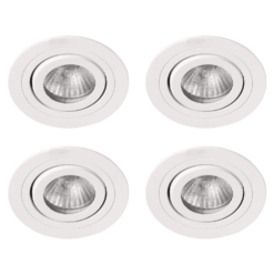 4 X Ellis & Co IP65 White Round Tiltable Bathroom Downlights