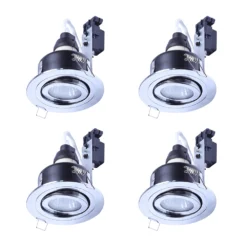 4 X Forum IP65 Chrome Adjustable Downlight