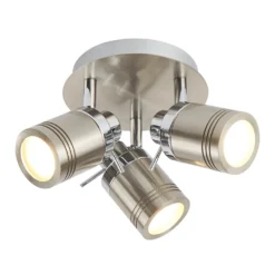 Searchlight Samson Satin Silver 3 Light Ceiling Mounted Spotlights
