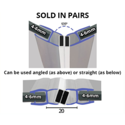 Clear Magnetic Seal For Quadrant Shower Door 4-6mm Glass (Pair) -Victorian Plumbing Store 6a004 clr d2