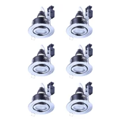 6 X Forum IP65 Chrome Adjustable Downlight