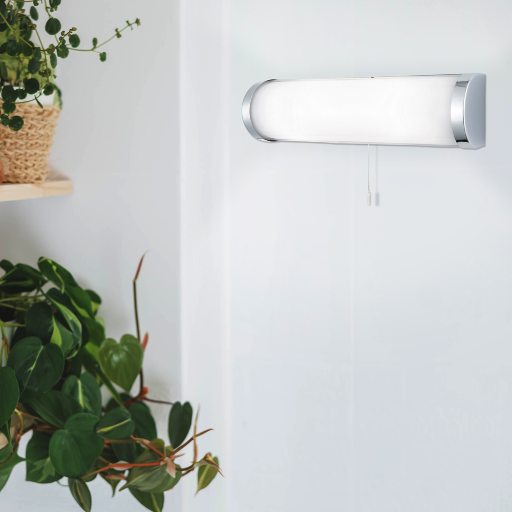 Searchlight Poplar Chrome 2 Light Wall Light With White Glass Tube 2 Searchlight Poplar Chrome 2 Light Wall Light With White Glass Tube - Image 2