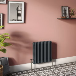 Keswick 600 X 605mm Cast Iron Style Traditional 2 Column Anthracite Radiator -Victorian Plumbing Store a2c6x592 l4b
