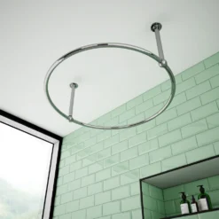 Chatsworth Traditional 850mm Chrome Double Support Circular Shower Curtain Rail