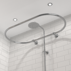 Croydex Wall Mounted Roll Top Bath Shower Curtain Rail - Chrome -Victorian Plumbing Store ad210241wks l1