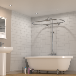 Croydex Wall Mounted Roll Top Bath Shower Curtain Rail - Chrome -Victorian Plumbing Store ad210241wks l2