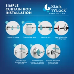 Croydex Stick N Lock Premium Telescopic Rod - Chrome -Victorian Plumbing Store ad230041 d2a