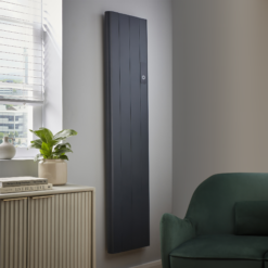 Urban Electric Smart Wifi Aluminium Panel 1500W Energy SavingVertical Anthracite Radiator - 1600 X 453mm