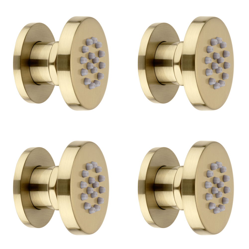 Arezzo Brushed Brass Body Jet - 4 X Slim Round Jets 4 Arezzo Brushed Brass Body Jet - 4 X Slim Round Jets - Image 4