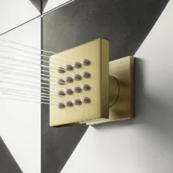 Arezzo Brushed Brass Body Jet - 4 X Slim Square Jets