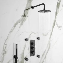 Arezzo Matt Black Body Jet - 4 X Slim Round Jets