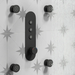 Arezzo Matt Black Body Jet - 4 X Slim Round Jets -Victorian Plumbing Store arz4jsrmb l3