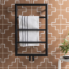 Arezzo Matt Black 800 X 500 Ladder Heated Towel Rail