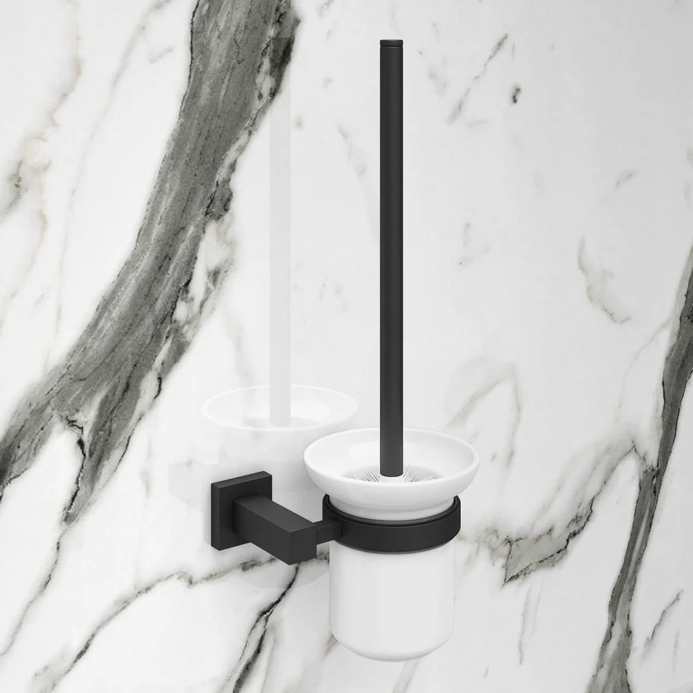 Arezzo Matt Black Toilet Brush & Holder 1 Arezzo Matt Black Toilet Brush & Holder