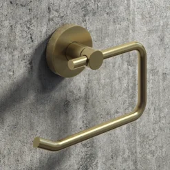 Arezzo Brushed Brass Round Toilet Roll Holder 7 Arezzo Brushed Brass Round Toilet Roll Holder -Victorian Plumbing Store azbb116 l