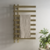 Arezzo Brushed Brass 800 X 500mm 8 Bars Designer Heated Towel Rail