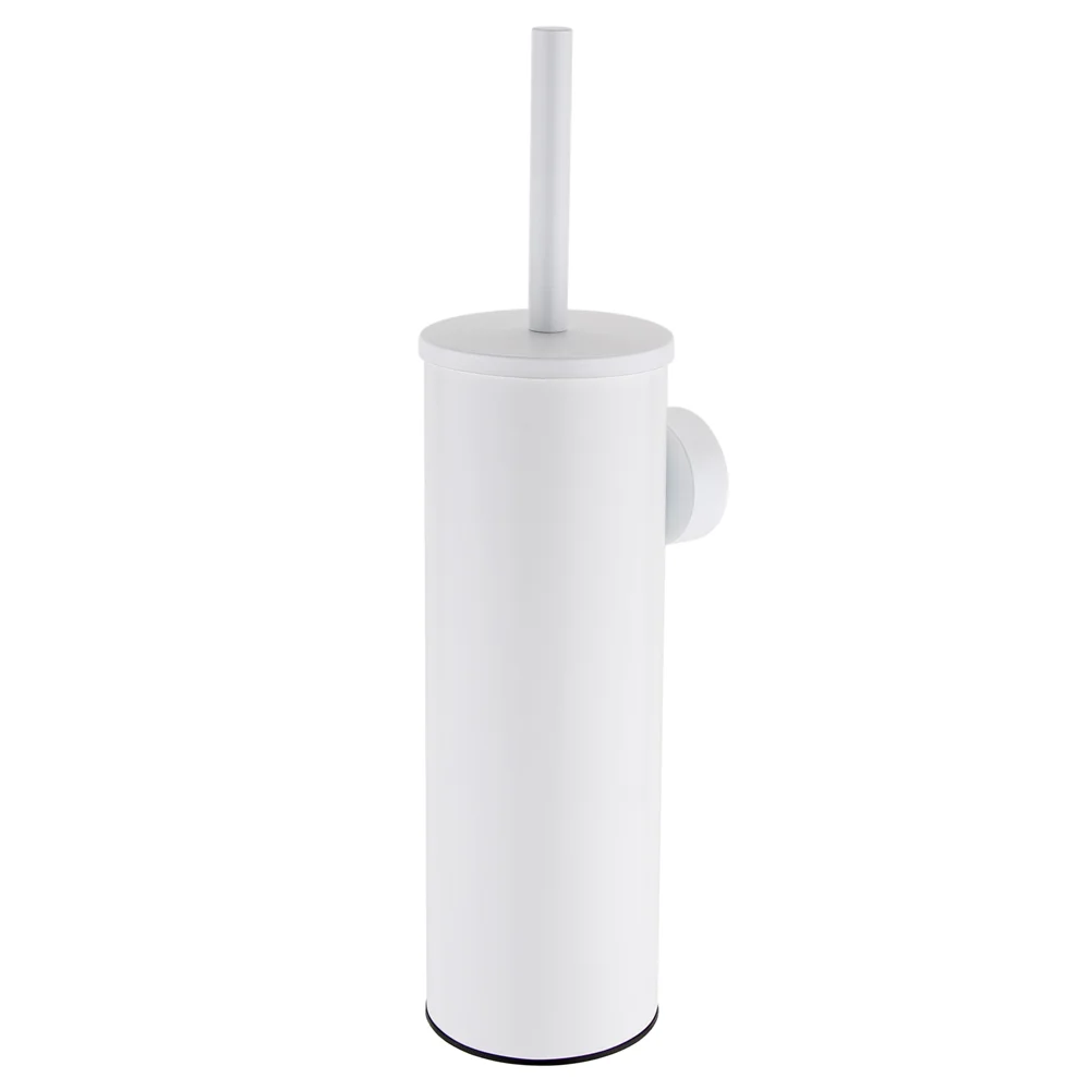 Arezzo Matt White Wall Mounted Toilet Brush + Holder 2 Arezzo Matt White Wall Mounted Toilet Brush + Holder - Image 2