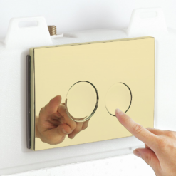 Arezzo Compact Concealed Cistern With Gold Flush Plate - Round Buttons 10 Arezzo Compact Concealed Cistern With Gold Flush Plate - Round Buttons -Victorian Plumbing Store azccgld d1a