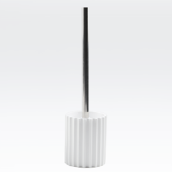 Arezzo White Fluted Toilet Brush Holder
