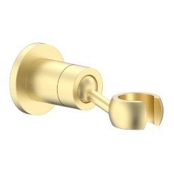 Arezzo Round Adjustable Shower Handset Holder Brushed Brass