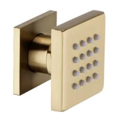 Arezzo Brushed Brass Body Jet - 1 X Slim Square Jet -Victorian Plumbing Store azsqjbb detail04
