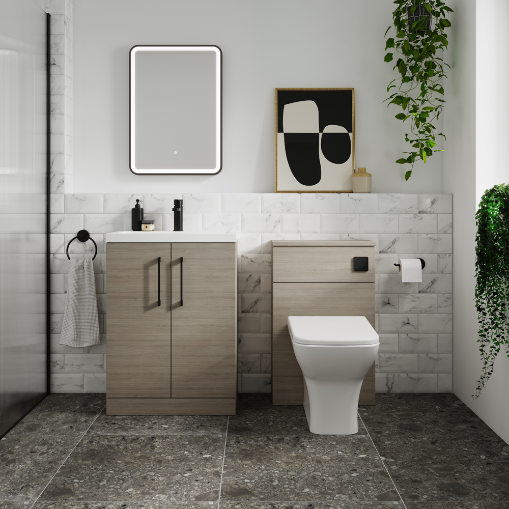 Arezzo Concealed WC Cistern With Matt Black Square Flush Plate 1 Arezzo Concealed WC Cistern With Matt Black Square Flush Plate