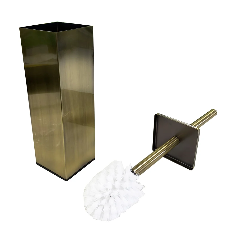 Arezzo Square Toilet Brush Antique Brass 3 Arezzo Square Toilet Brush Antique Brass - Image 3