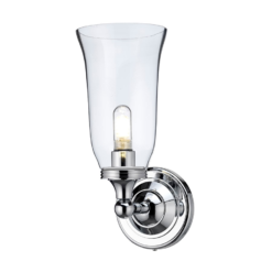 Burlington Round Light With Chrome Base And Vase Clear Glass Shade