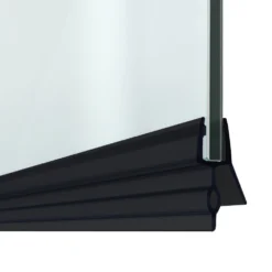 4-6mm Width, 16mm Gap Black Bath Shower Screen Door Seal Strip (Length 750mm)