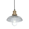 Industville Brooklyn 8" Glass Dome Pendant Light - Brass Holder