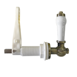 Chatsworth Ceramic Cistern Lever White & Antique Brass