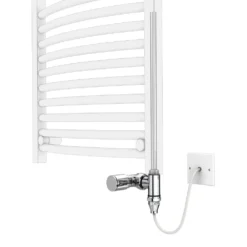 Monza 500 X 1120mm Oval Heated Towel Rail (incl. Valves + Electric Heating Kit)