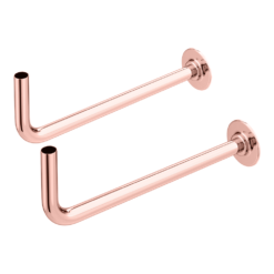 Arezzo Curved Pair Angled Rose Gold 15mm Pipe Kit For Radiator Valves