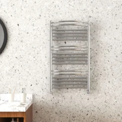 Cruze Curved Heated Towel Rail - W500mm X H850mm - Chrome 5 Cruze Curved Heated Towel Rail - W500mm X H850mm - Chrome -Victorian Plumbing Store crztr58 d2
