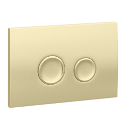 Arezzo Brushed Brass Round Button Flush Plate -Victorian Plumbing Store flsbbr