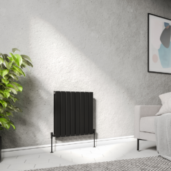 Urban Horizontal Radiator - Matt Black - Double Panel (600mm High) 608mm Wide -Victorian Plumbing Store hfp010mb l4