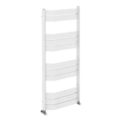 Milan Bow-Fronted White 1200 X 550 Designer Flat Panel Heated Towel Rail -Victorian Plumbing Store mbtr125w4 d3