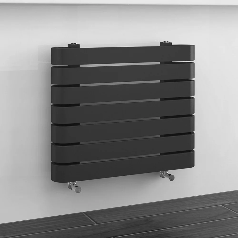 Milan Curved Anthracite 600 X 500 Horizontal Designer Flat Panel Heated Towel Rail 4 Milan Curved Anthracite 600 X 500 Horizontal Designer Flat Panel Heated Towel Rail - Image 4