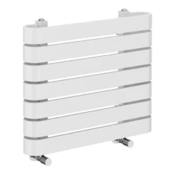 Milan Curved White 600 X 500 Horizontal Designer Flat Panel Heated Towel Rail -Victorian Plumbing Store mctr56w3 d3