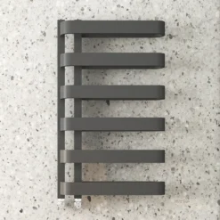 Milan Curved Anthracite 850 X 500 Designer Flat Panel Heated Towel Rail - 6 Sections 8 Milan Curved Anthracite 850 X 500 Designer Flat Panel Heated Towel Rail - 6 Sections -Victorian Plumbing Store mctr855a1l